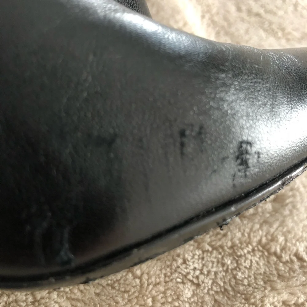 Authentic and rare Saint Laurent Black Heeled Boots with Logo Heel - Picture 8 of 8